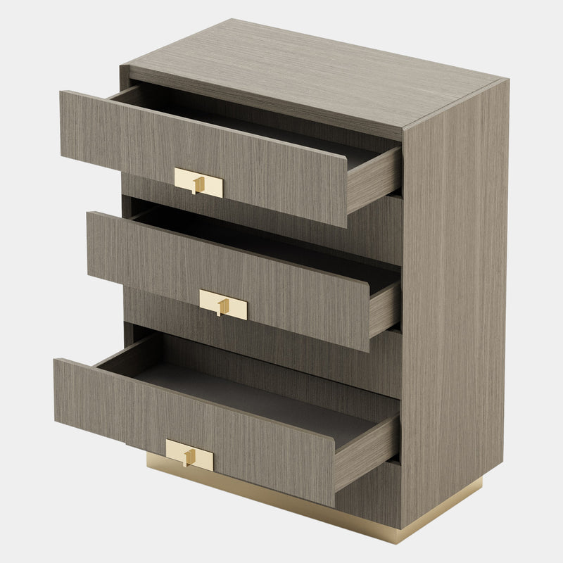 Lubar Aged Oak Tallboy with Six Drawers