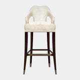 Luxurious Upholstered Cotton Velvet Aged Brass Bar Chair