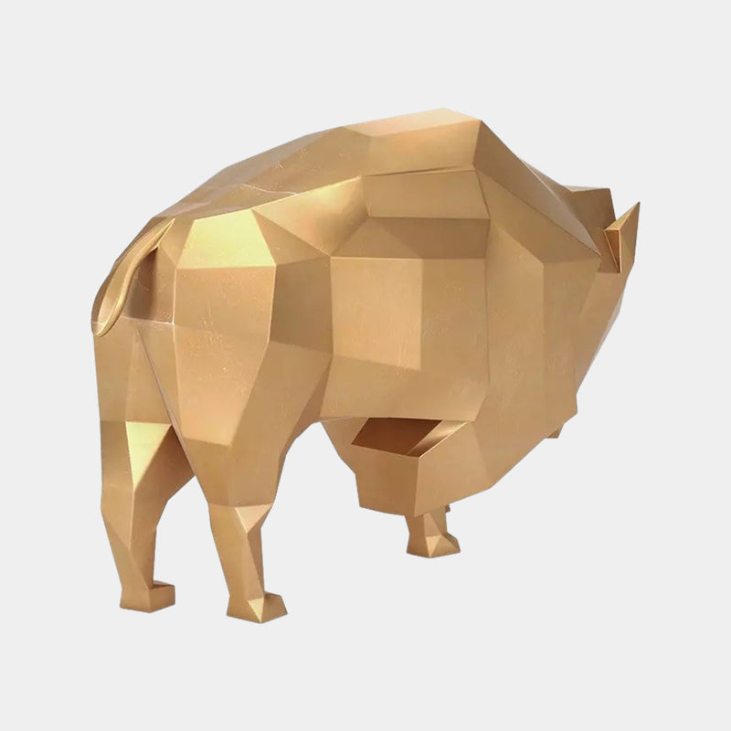 Luxury Gold Leaf Bull Statue