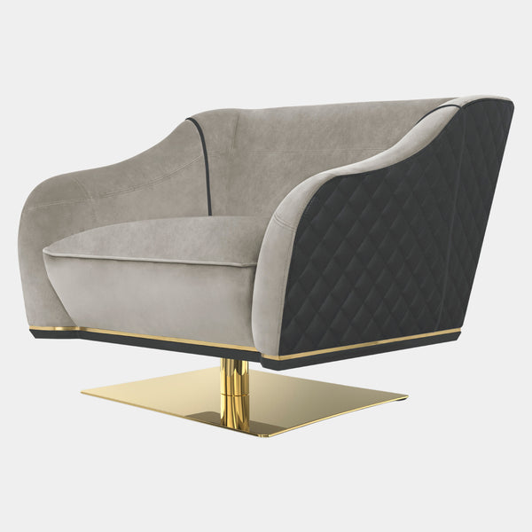 MacAlister Luxury Swivel Chair with Diamond Stitching