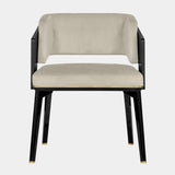 Marcellus Upholstered Dining Chair with Polished Brass