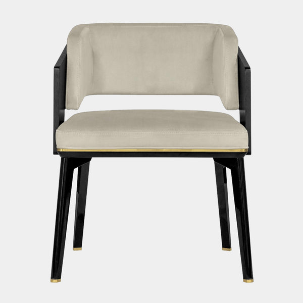 Marcellus Upholstered Dining Chair with Polished Brass