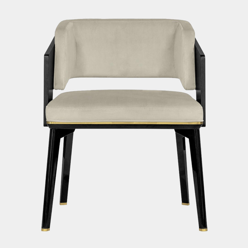 Marcellus Upholstered Dining Chair with Polished Brass