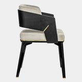 Marcellus Upholstered Dining Chair with Polished Brass