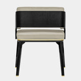 Marcellus Upholstered Dining Chair with Polished Brass