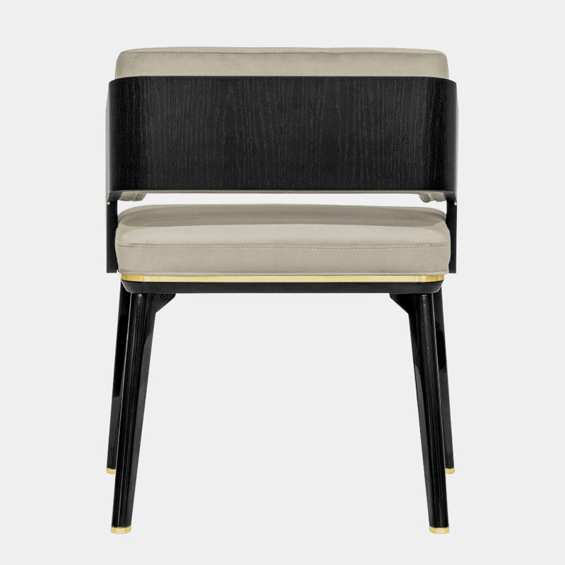 Marcellus Upholstered Dining Chair with Polished Brass