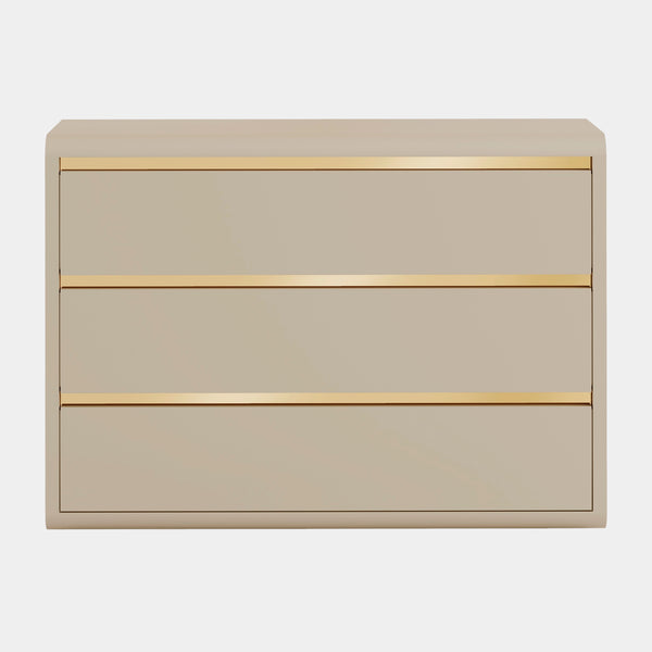 Maria Curved Chest of Drawers with Golden Detailing