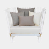 Houdini Luxury Outdoor Armchair with Acrylic Rod Structure
