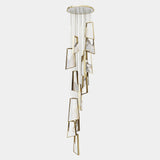 Montaione Gold Plated Chandelier | Mountainous Marble and Brass Luxury Lighting