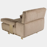 Luxury Italian Seating Comfort: The Montparnasse Armchair by Visionnaire offers exceptional relaxation with its plush cushions, adjustable headrest, and unique upholstered strap design.