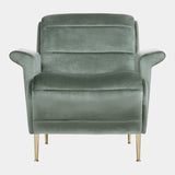 Alfonso Velvet Armchair with Sloping Back