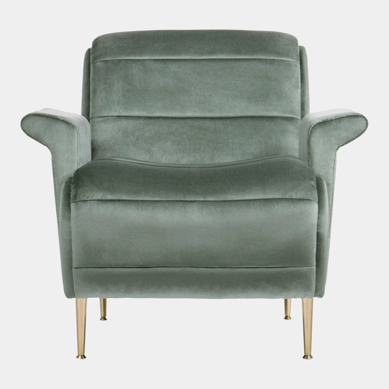Alfonso Velvet Armchair with Sloping Back