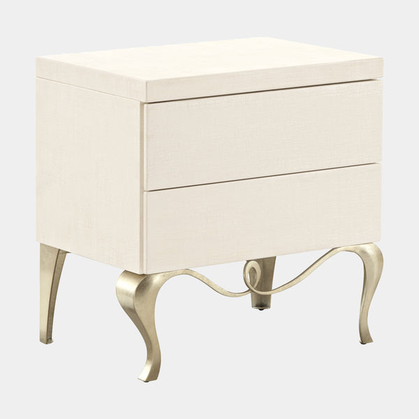 Palacio Champagne Silver Leaf Bedside Table