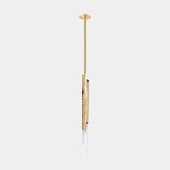 Penthouse Asfour Crystal Hammered Gold Pendant Light