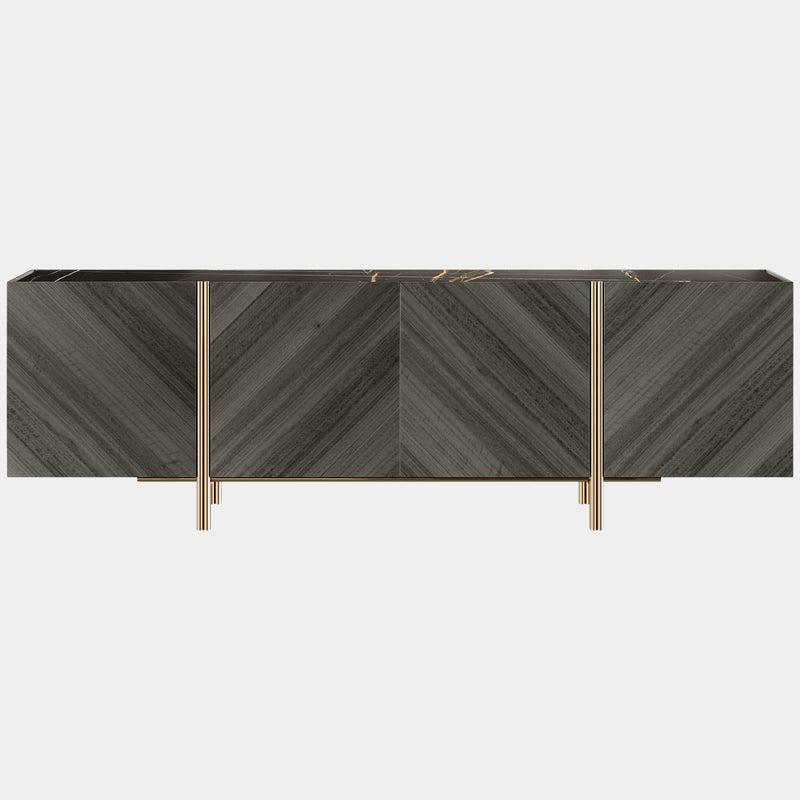 The Private Label Edge Sideboard with Eucalyptus Veneer & Marble Top