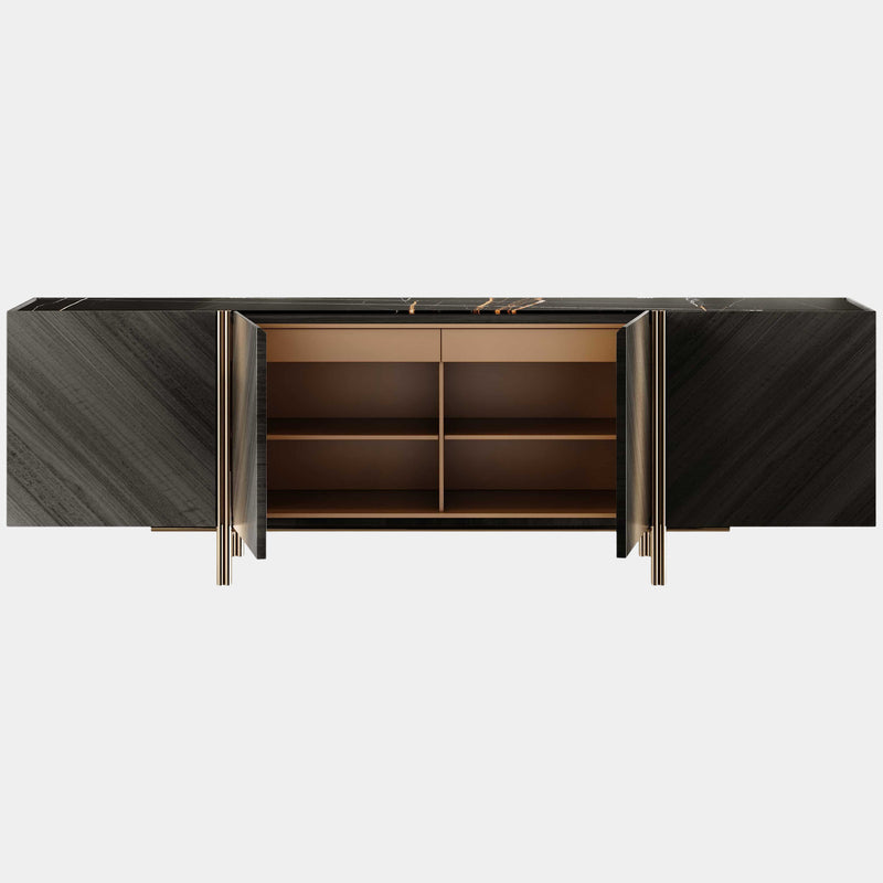 The Private Label Edge Sideboard with Eucalyptus Veneer & Marble Top