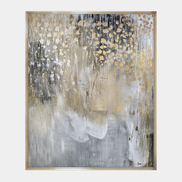 Quintessa Art Luvia: A stunning contemporary art piece featuring golden fields. Perfect for luxury home decor.