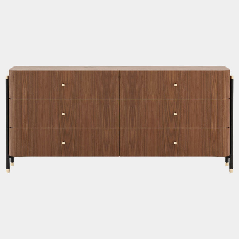 Rosewood Walnut Mid-Century Chest of Drawers