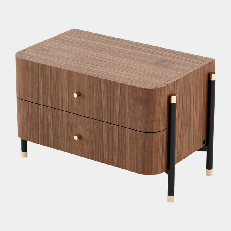 Rosewood Walnut Mid-Century Nightstand
