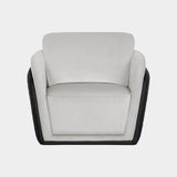Roxboro Stitched Leather & Plush Velvet Single Sofa