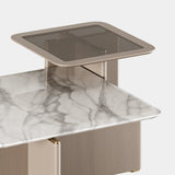 The Private Label Getty Centre Table with Smoked Glass & Carrara Marble