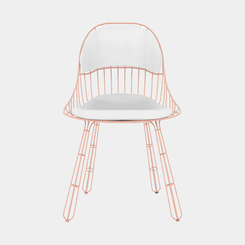 Nodo Gold Plated Steel Outdoor Dining Chair