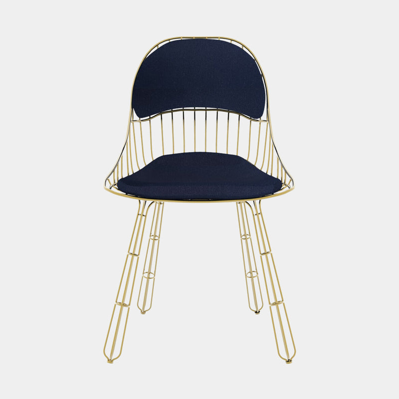 Nodo Gold Plated Steel Outdoor Dining Chair