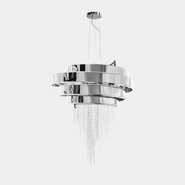 Grandiose geometric crystal chandelier for high-end home decor