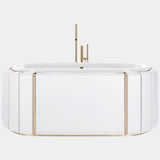 Stitched Leather & Golden Brass Luxury Bathtub