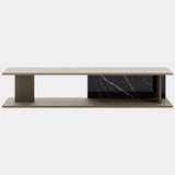 Superiore Nero Marquina Luxury Media Unit with Smoked Oak Wood