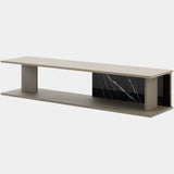 Superiore Nero Marquina Luxury Media Unit with Smoked Oak Wood