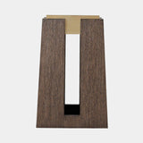 Theodore Smokehouse Oak Accent Table with Metal Cube Top