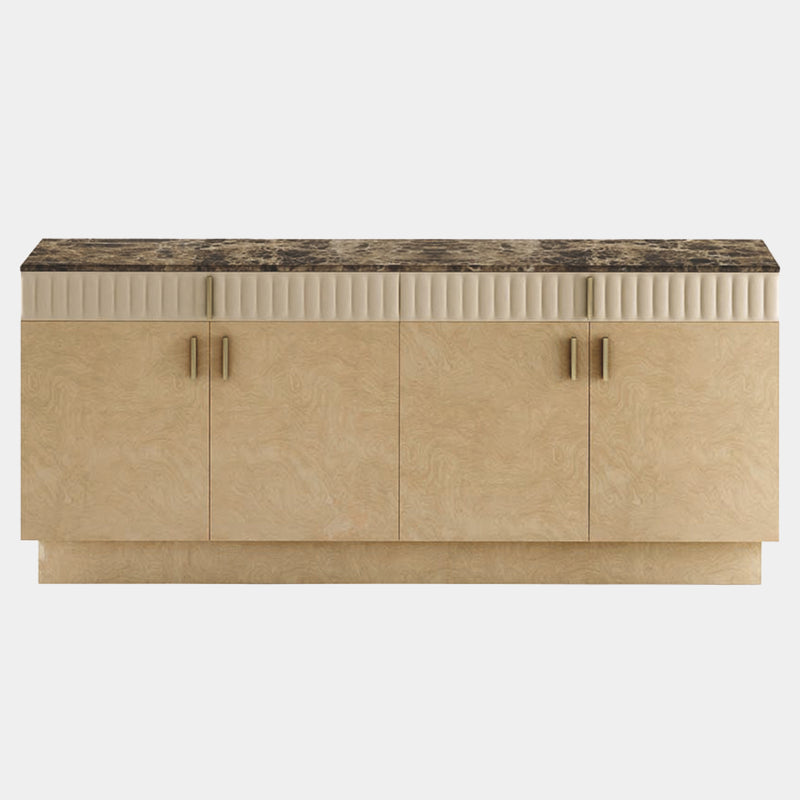Touched D Myrtle Burl Sideboard with Marble Top