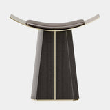 The Private Label Siza Stool in Walnut Leather & Polished Brass