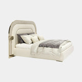 Vetrina Luxury Rounded Bed with Stitched Leather, alternative angle